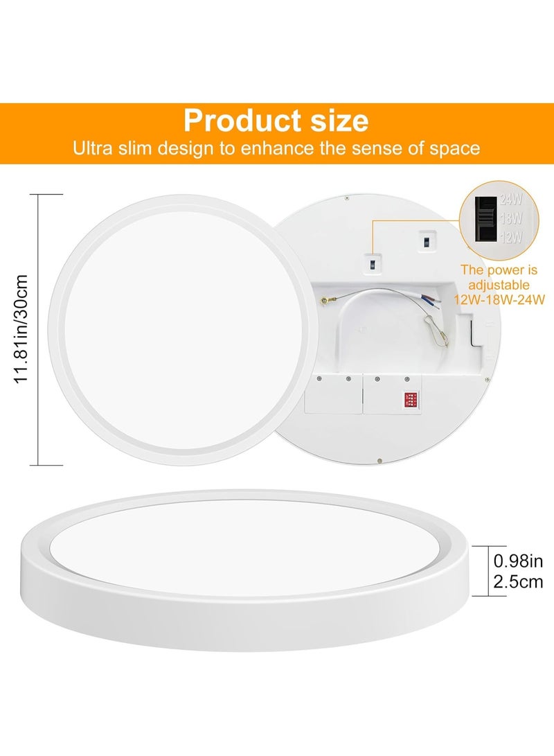 DUNISO Flush Mount Led Ceiling Light, Dimmable Ceiling Lamps, 3 Color Selectable, Modern Flat Round Kitchen Light for Bedroom, Closet Pantry, Living Room, Hallway - Image 2